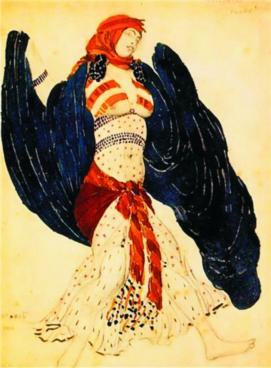 Lev Samoilovich Bakst (Leon Bakst). El boceto del traje para el judío de danza para ballet "Cleopatra"