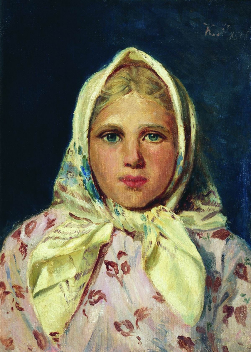 Konstantin Makovsky. Girl in a scarf
