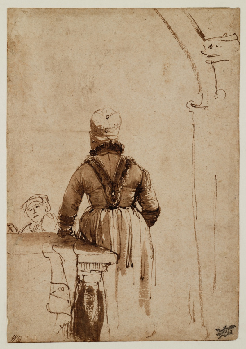 Rembrandt Harmenszoon van Rijn. Woman in severogermanskim outfit (Gertie Dirks?)