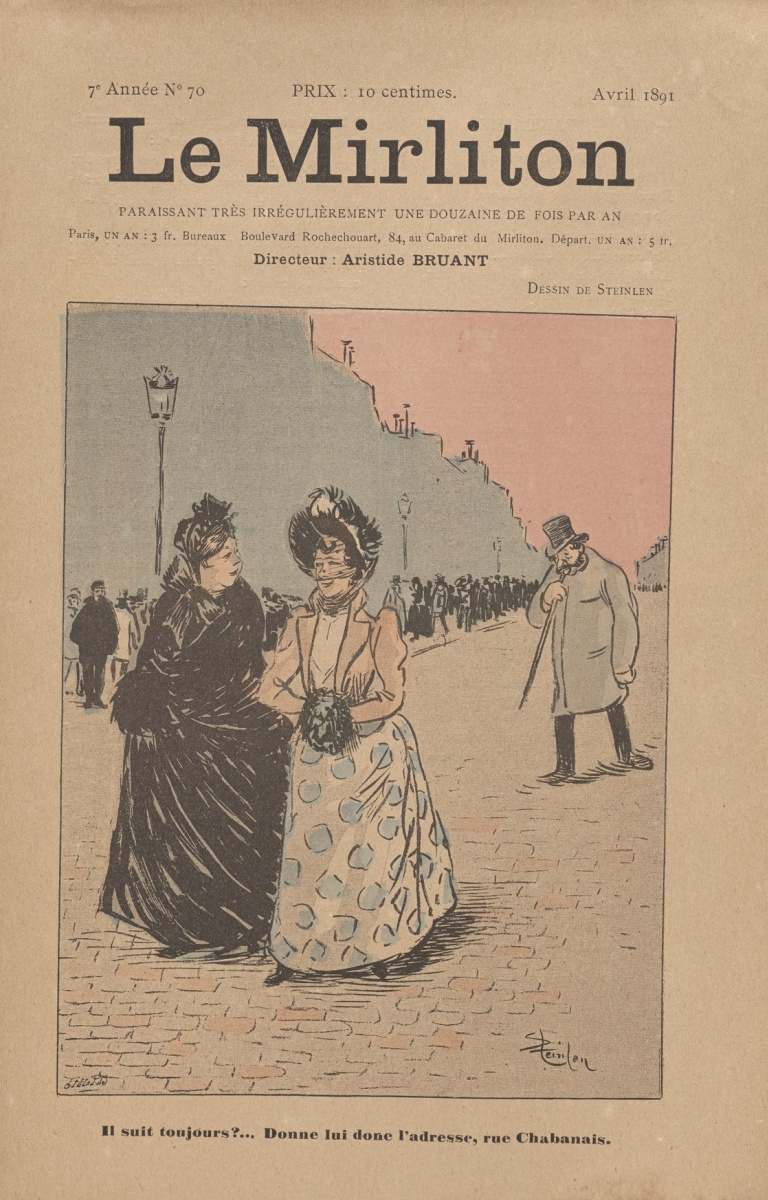 Theophile-Alexander Steinlen. Illustration for the magazine "Mirliton" No. 70, April 1891