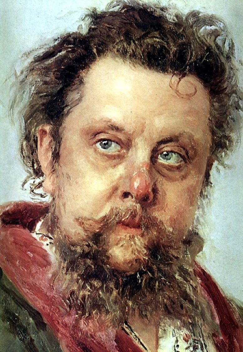 Ilya Efimovich Repin. Portrait of the composer M. P. Musorgsky. Detail