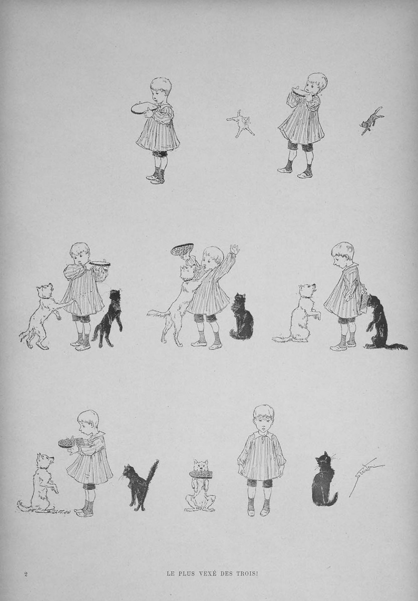 Theophile-Alexander Steinlen. Cats: pictures without words. Who was stronger buck?