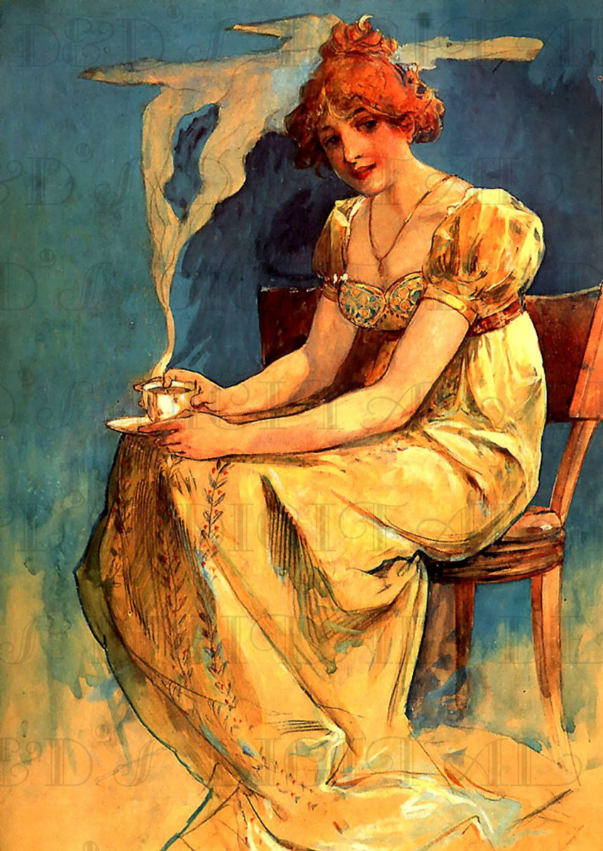 Alfonse Mucha. Girl with a Cup