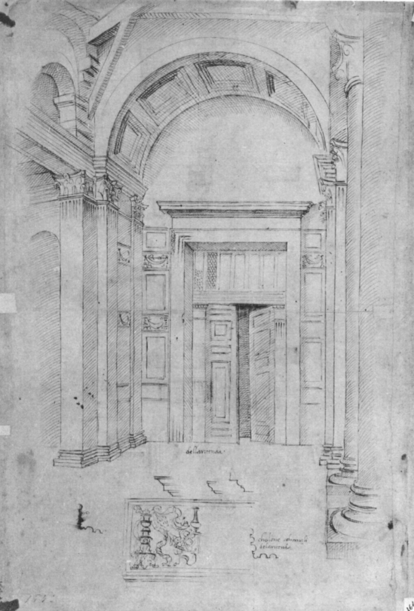 Raphael Sanzio. The Pantheon in Rome, architectural sketch