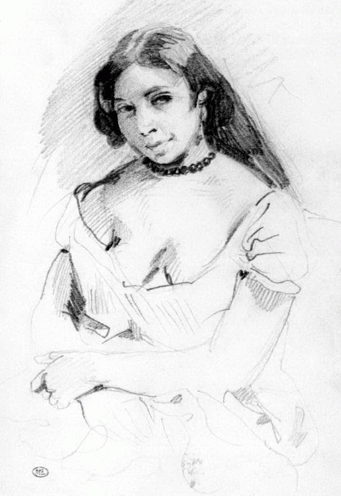 Eugene Delacroix. Aspasia (sketch)