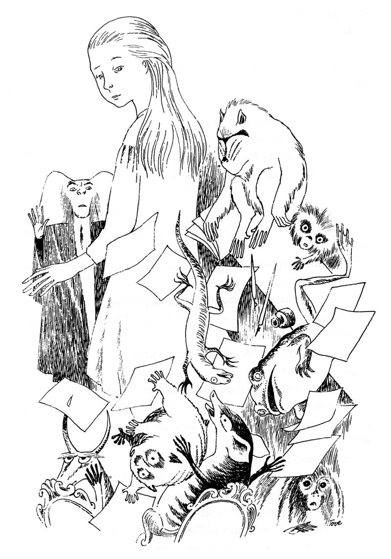 Туве Янссон. Иллюстрация к рассказу Л. Кэрролла «Алиса в стране чудес»