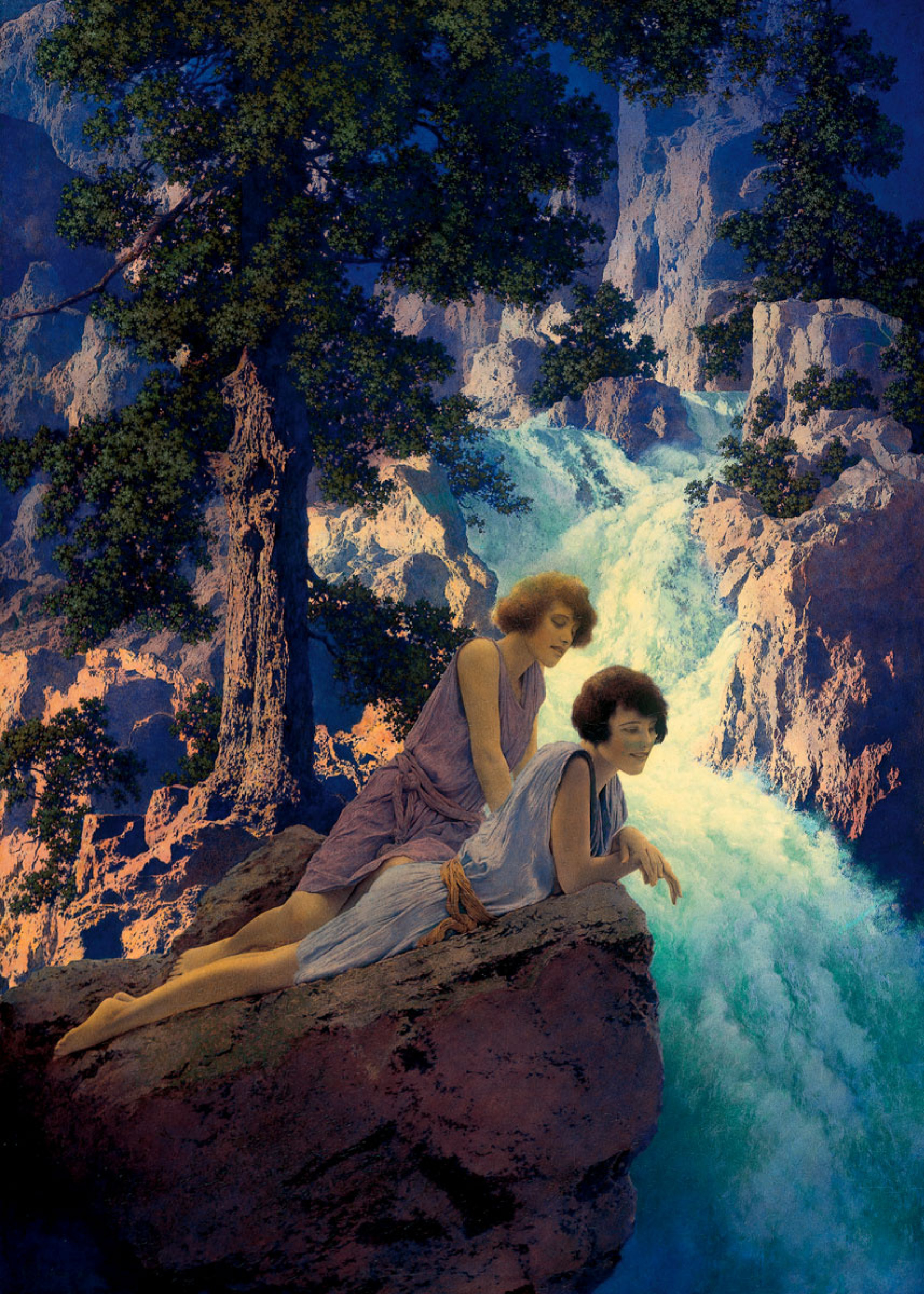 Waterfall, 1930, 56×81 cm by Maxfield Parrish: History, Analysis