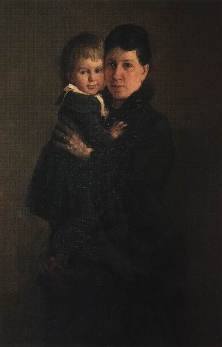 Nikolai Nikolaevich Ge. Portrait of Sofia Andreyevna Tolstoy, wife of writer, with her daughter Alexandra
