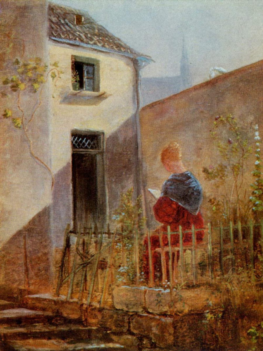 Karl Spitzweg. In the garden