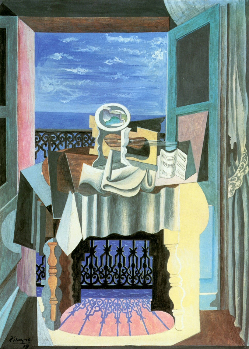 Pablo Picasso. Bodegón frente a la ventana en san rafael.