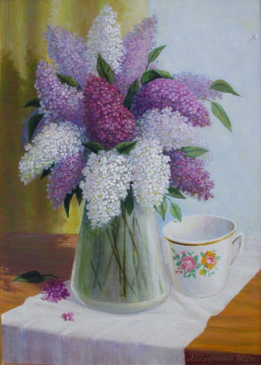 Leonid Mikhailovich Roskosnensky. A bouquet of lilacs