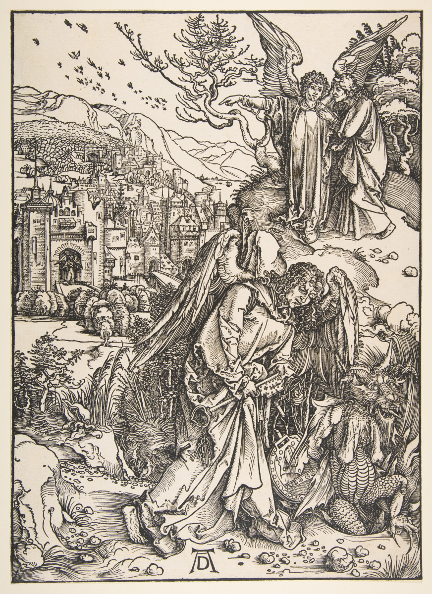 Albrecht Dürer. The angel with the key of the underworld