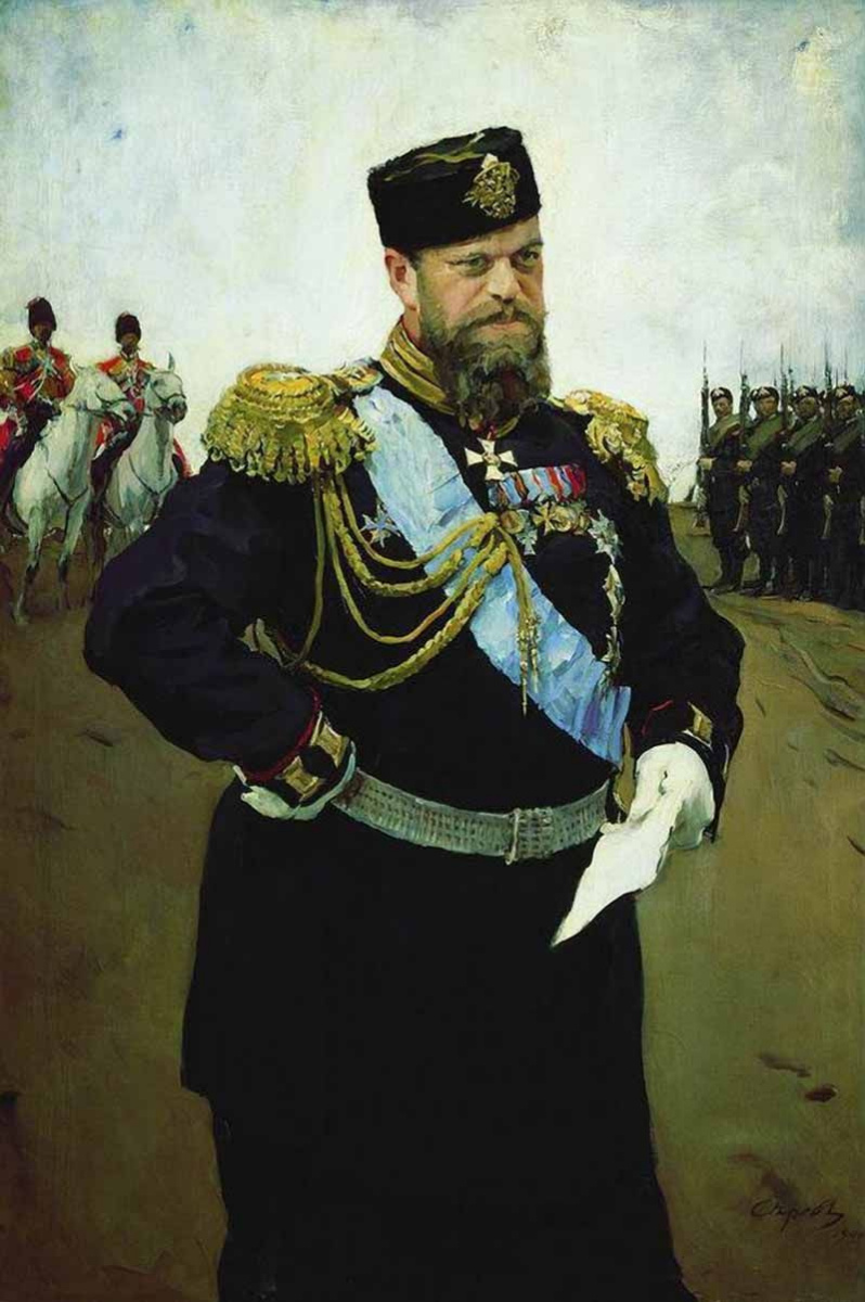 Valentin Aleksandrovich Serov. Portrait of Emperor Alexander III with report in hand