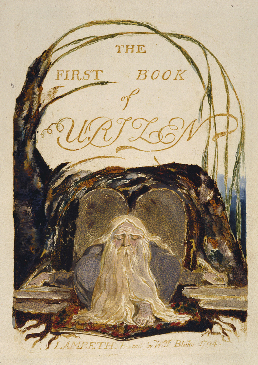 William Blake. The first book Urizen. Title page. Arisen before the book