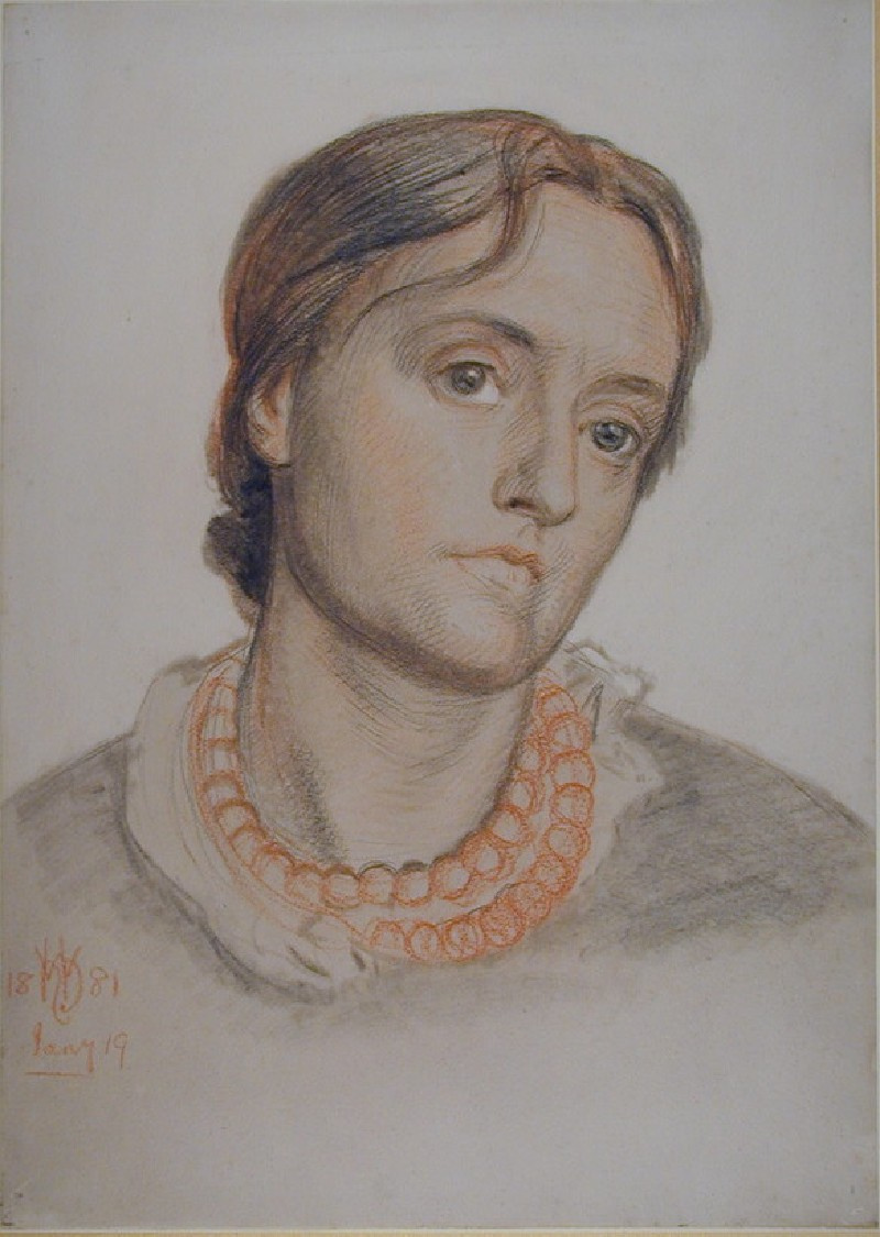 William Holman Hunt. Portrait of Mrs Edith Holman hunt, the second wife of the artist