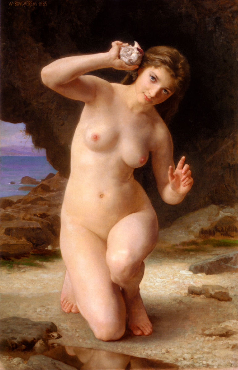 William-Adolphe Bouguereau. Woman with shell