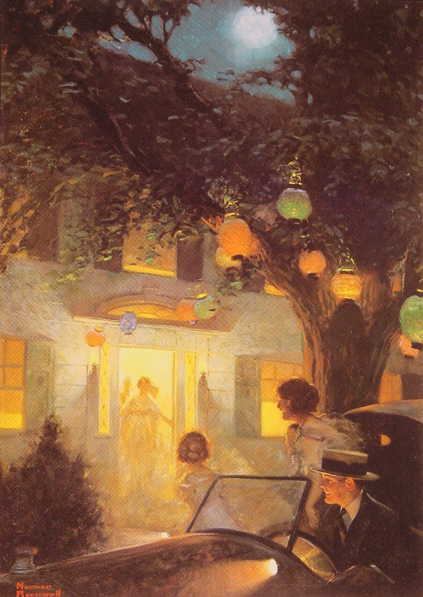 Norman Rockwell. And the symbol of welcome is light