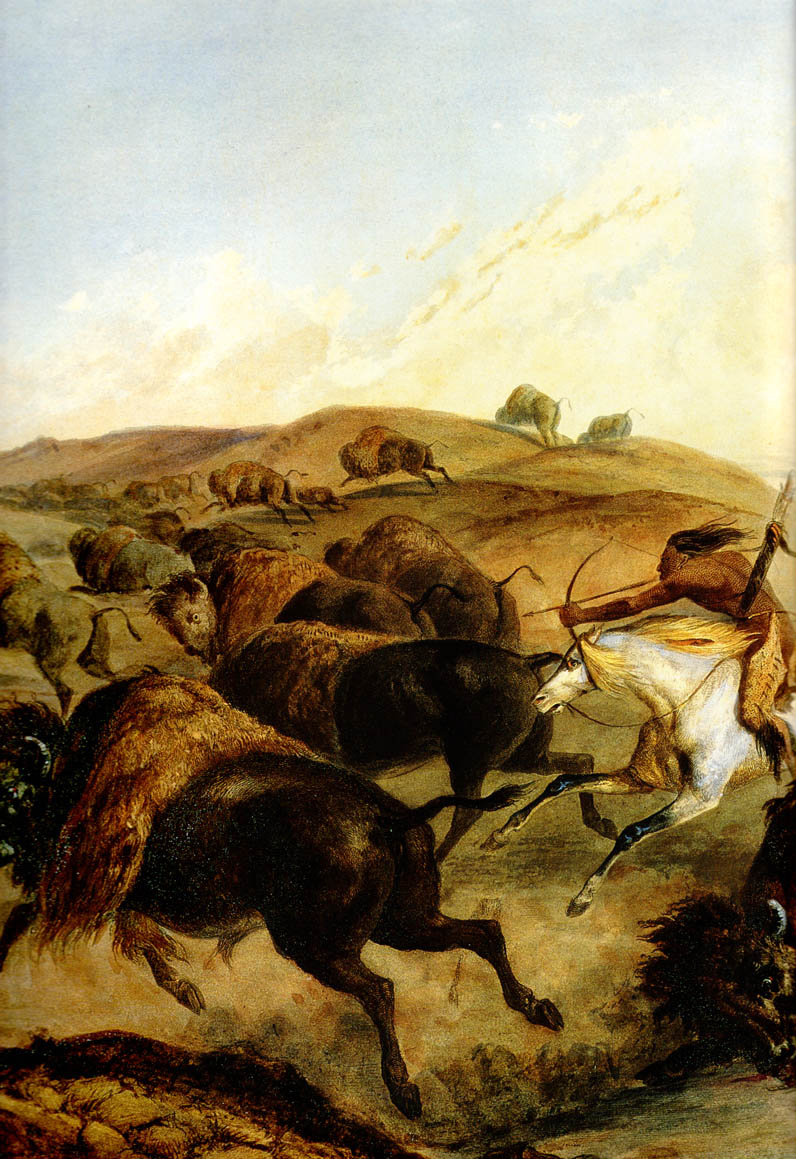 Carl Bodmer. Indian bison hunters