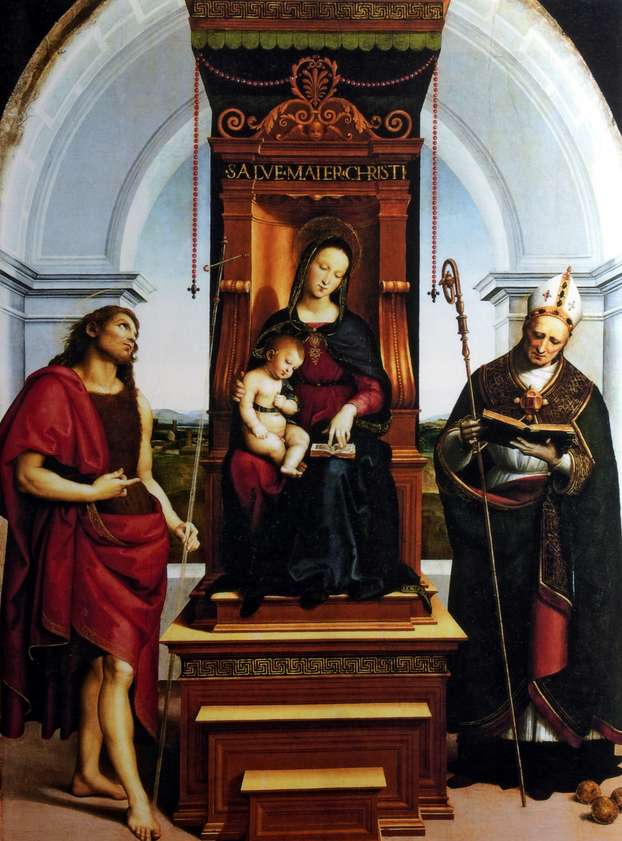 Raphael Sanzio. Madonna with the child enthroned (Madonna of Ansidei)