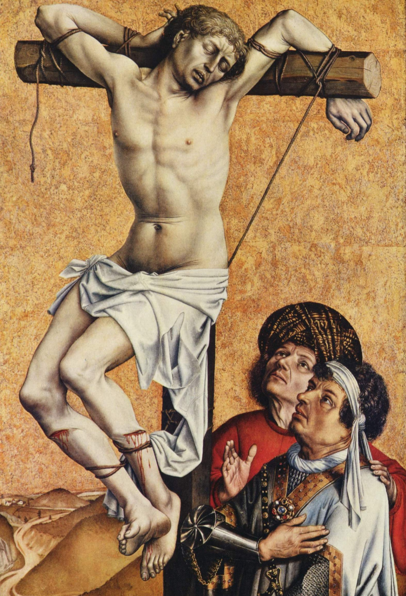 The repentant thief on the cross. Fragment
