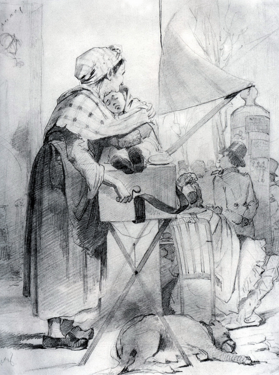Vasily Grigorievich Perov. Paris carmensita. Sketch
