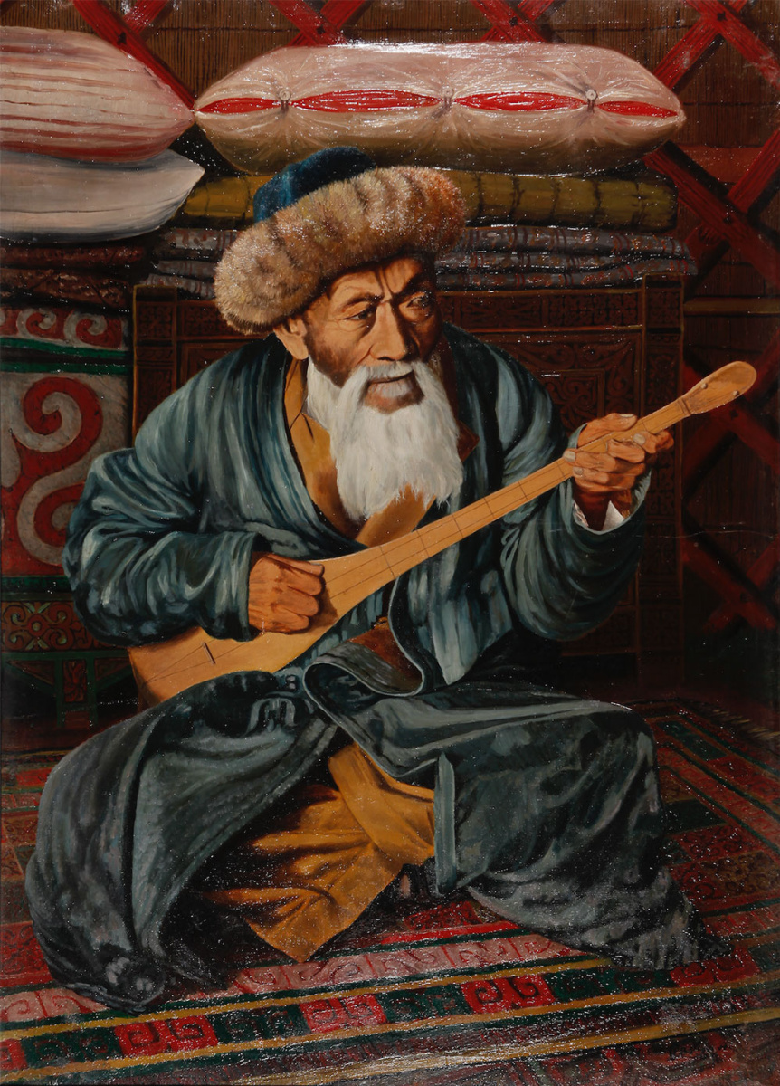 Abylkhan Kasteevich Kasteev. Portrait of the national akyn Zhambyl