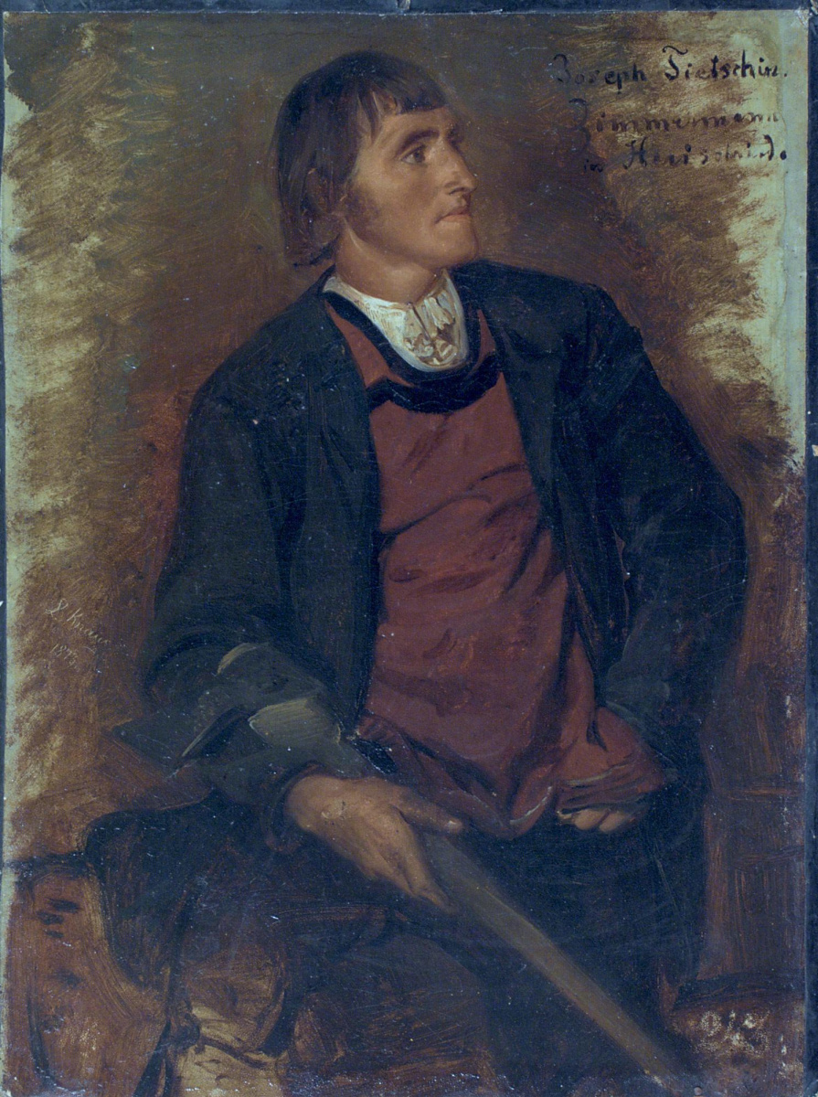 Ludwig Knaus. 木匠约瑟夫·提辛的肖像