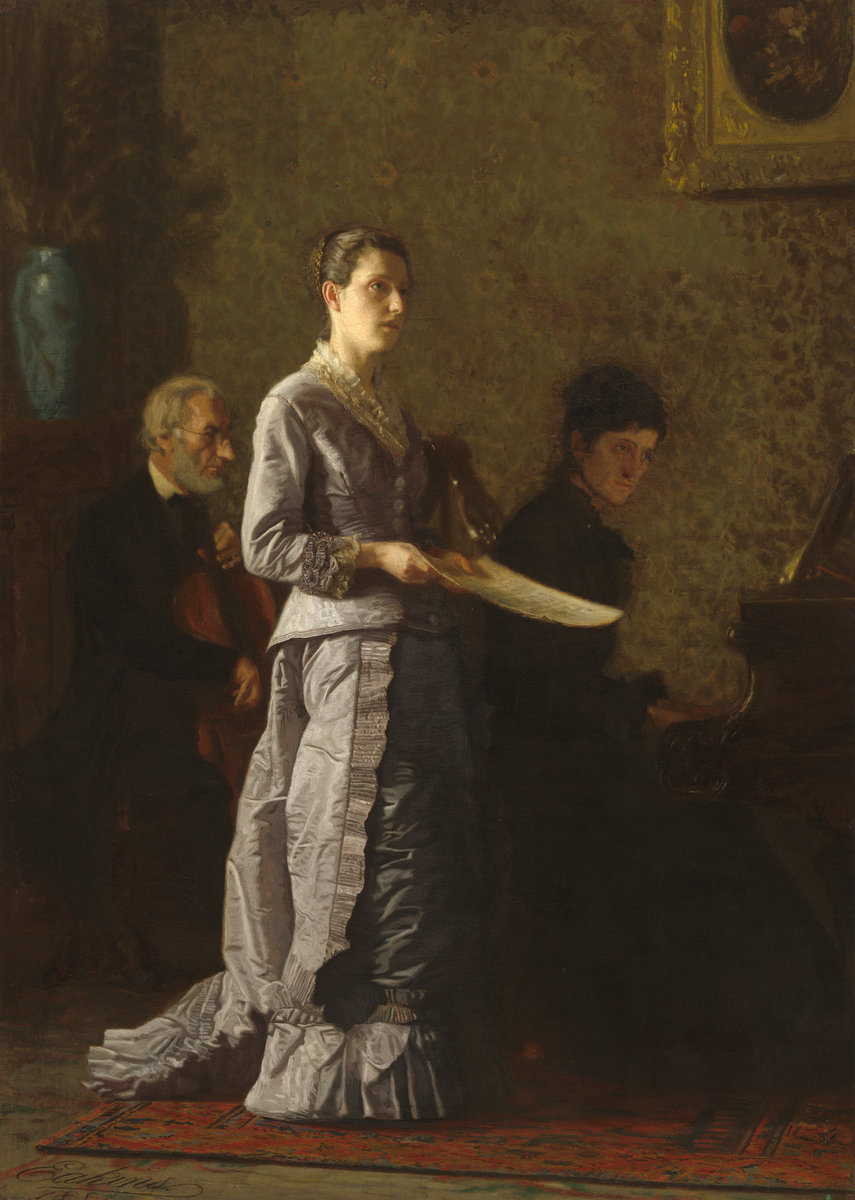 Thomas Eakins. The performance of the singer with the pathetic song