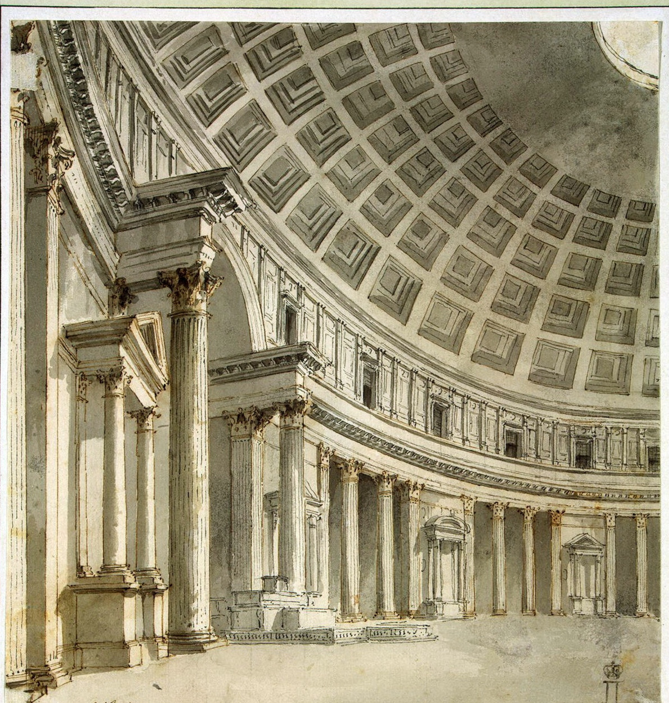 The Interior Of The Pantheon In Rome By Charles Louis