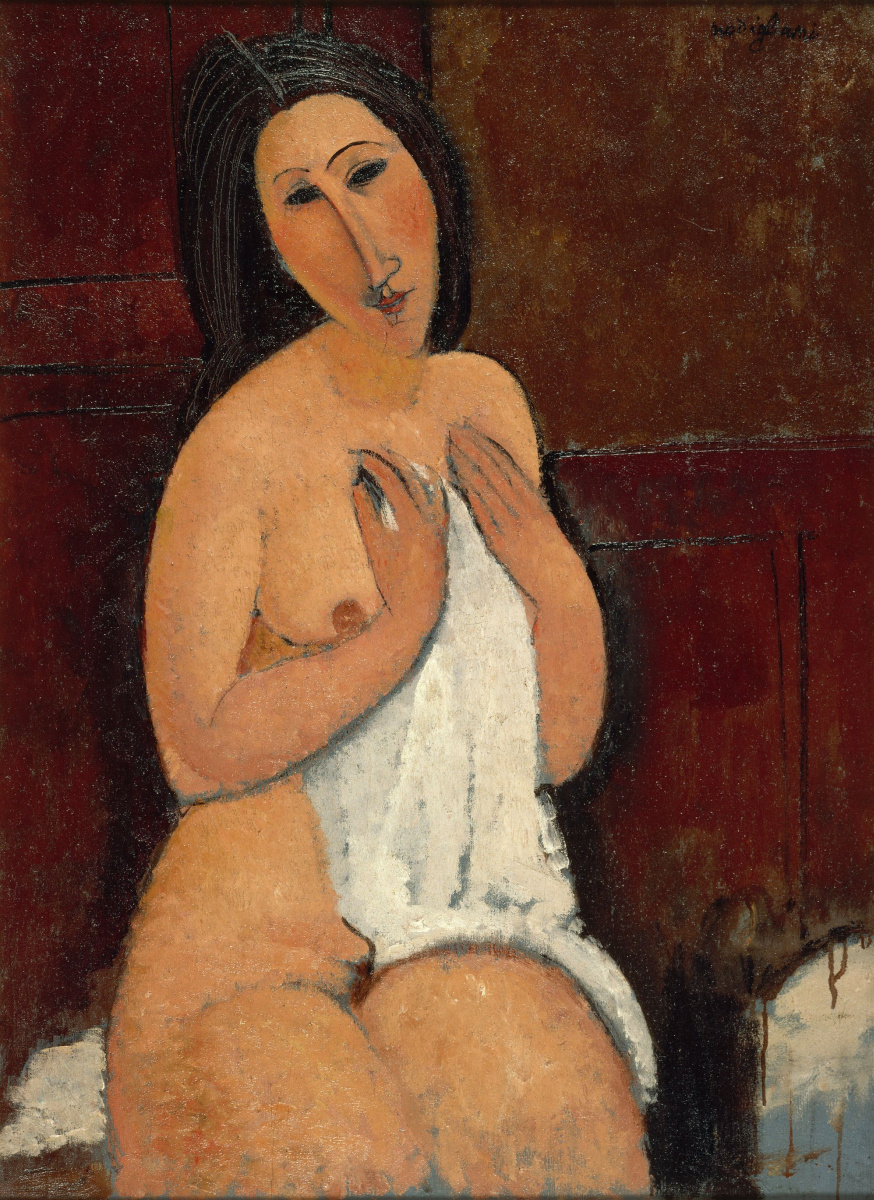 Amedeo Modigliani. Seated Nude with a shirt