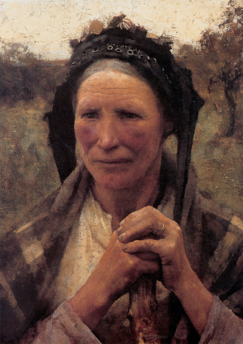 George Clausen. Head of a peasant woman