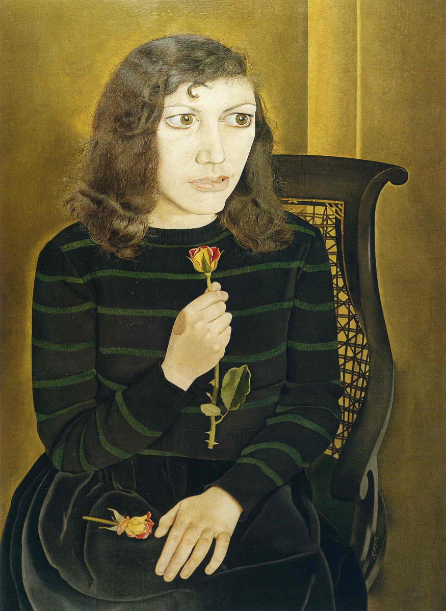 Lucien Freud. Girl with roses