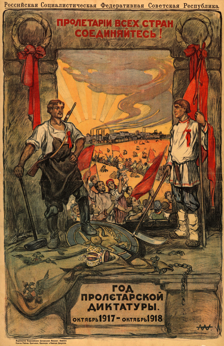 Alexander Petrovich Apsit. Year of proletarian dictatorship. October 1917 — October 1918