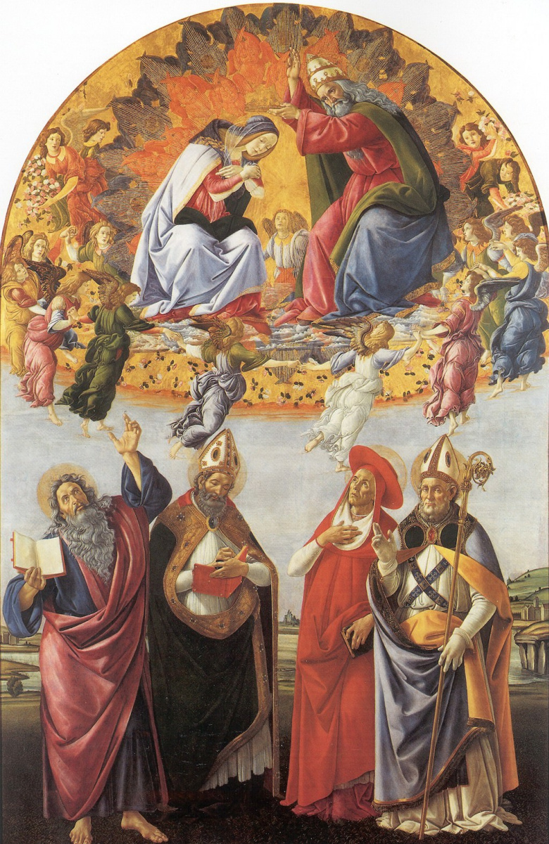 Sandro Botticelli. The Coronation Of Mary. The Altar Of San Marco