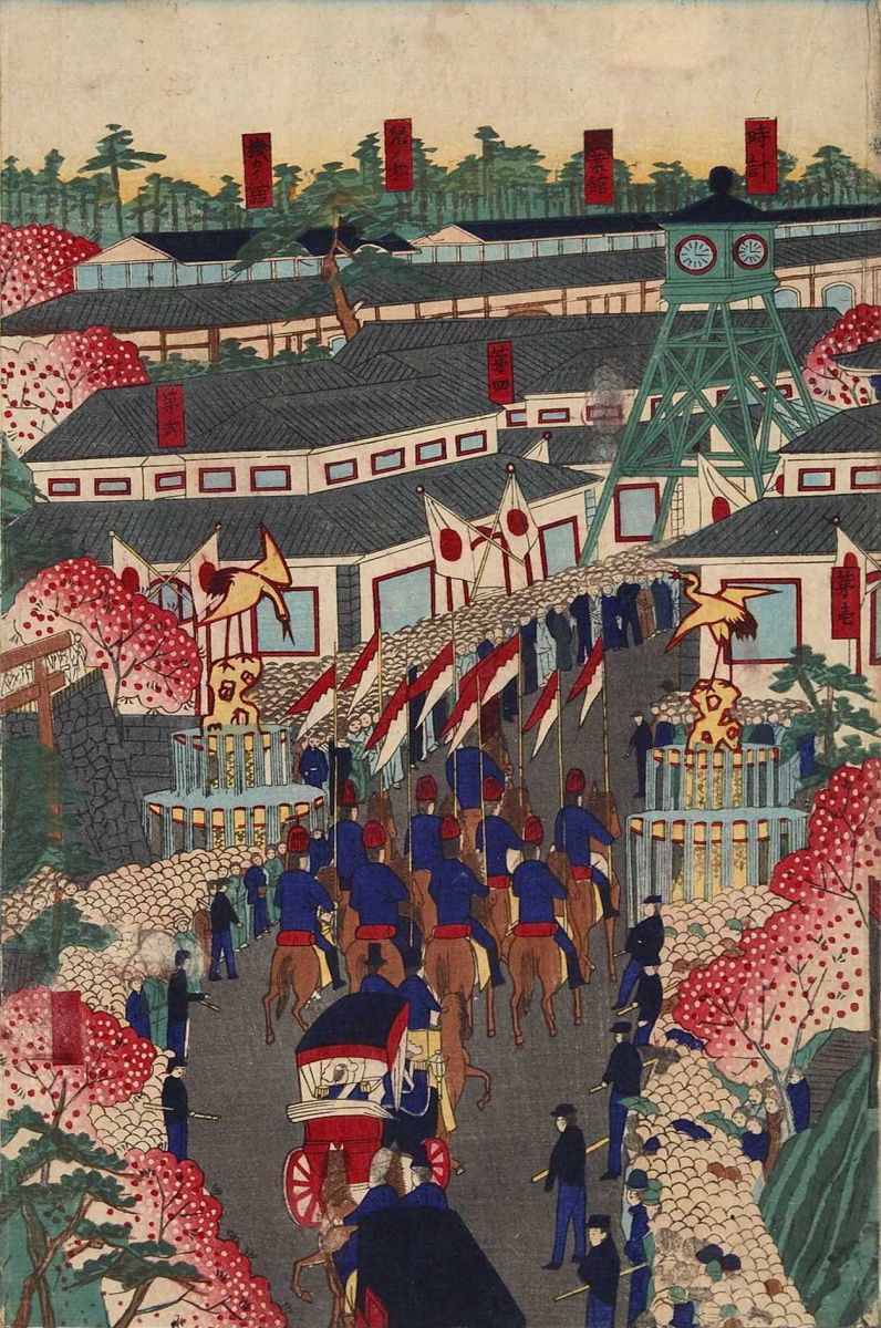 Utagawa Kunitoshi. Straßenumzug in Tokio