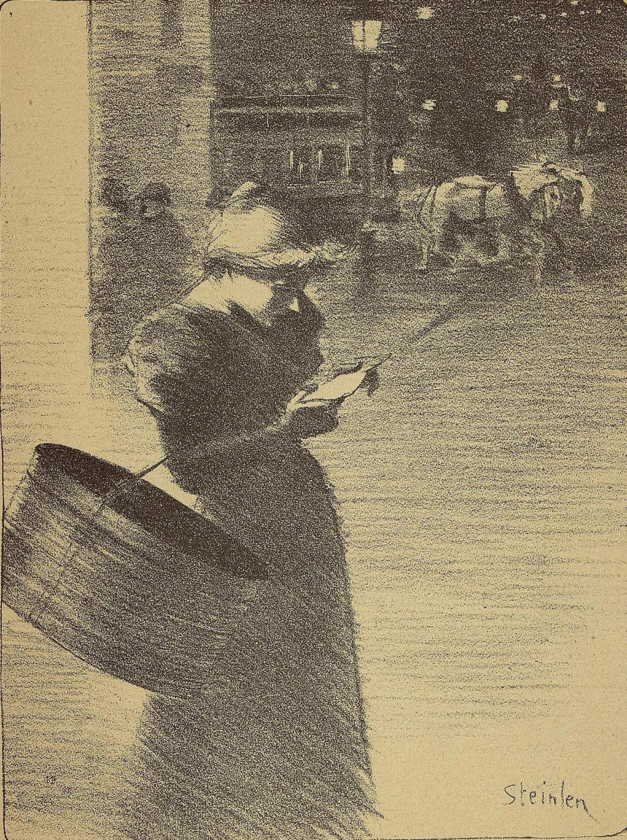 Theophile-Alexander Steinlen. To the song "Letter to Ninon". Illustration to the book by P. Delmas, "Female songs"