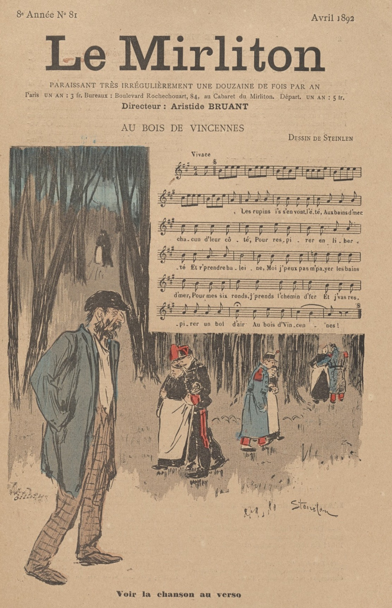 Theophile-Alexander Steinlen. Illustration for the magazine "Mirliton" No. 81, April 1892