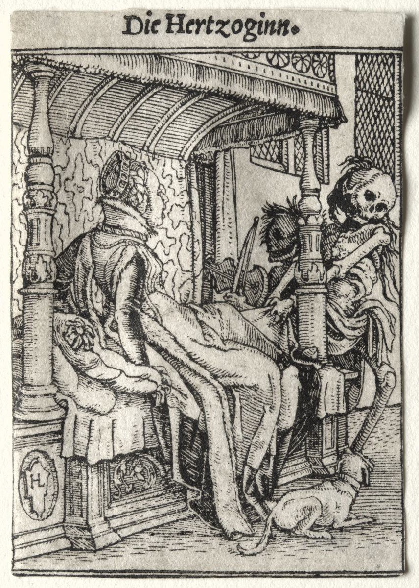 Hans Holbein The Younger. Duchessa. Serie "Dance of Death"