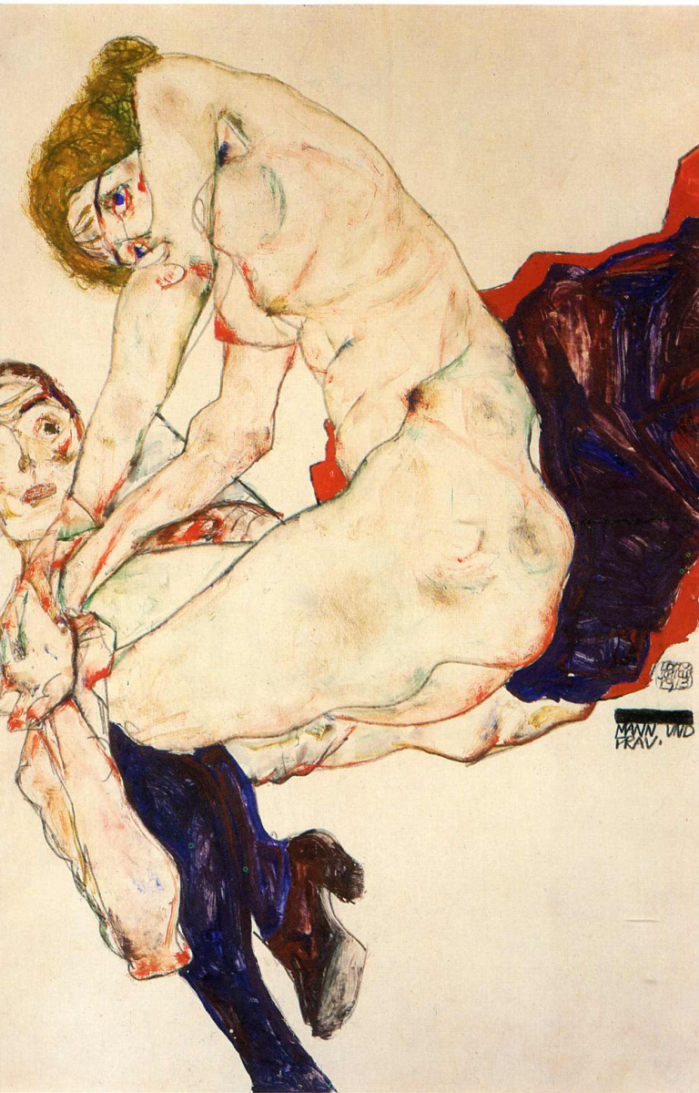 Egon Schiele. A man and a woman