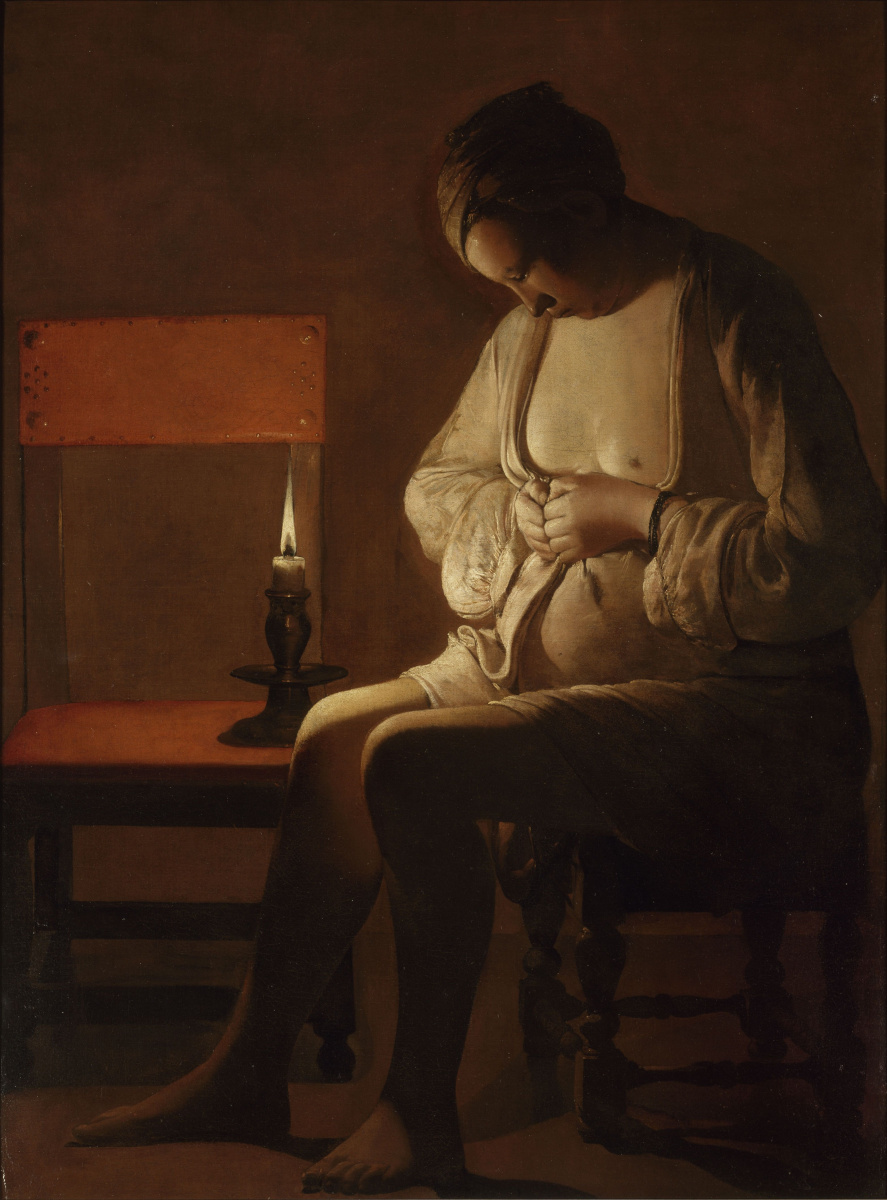 Georges de La Tour. Woman catching a flea