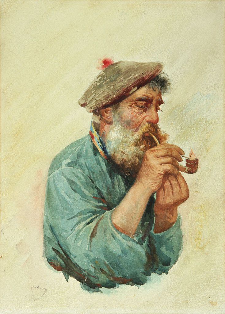 Lev (Leon) Bakst. Fisherman with a pipe