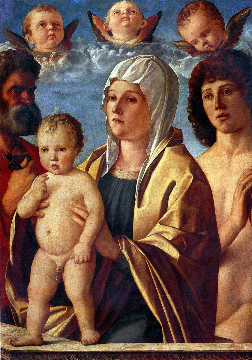 Giovanni Bellini. Madonna and Child with Saints Peter and Sebastian