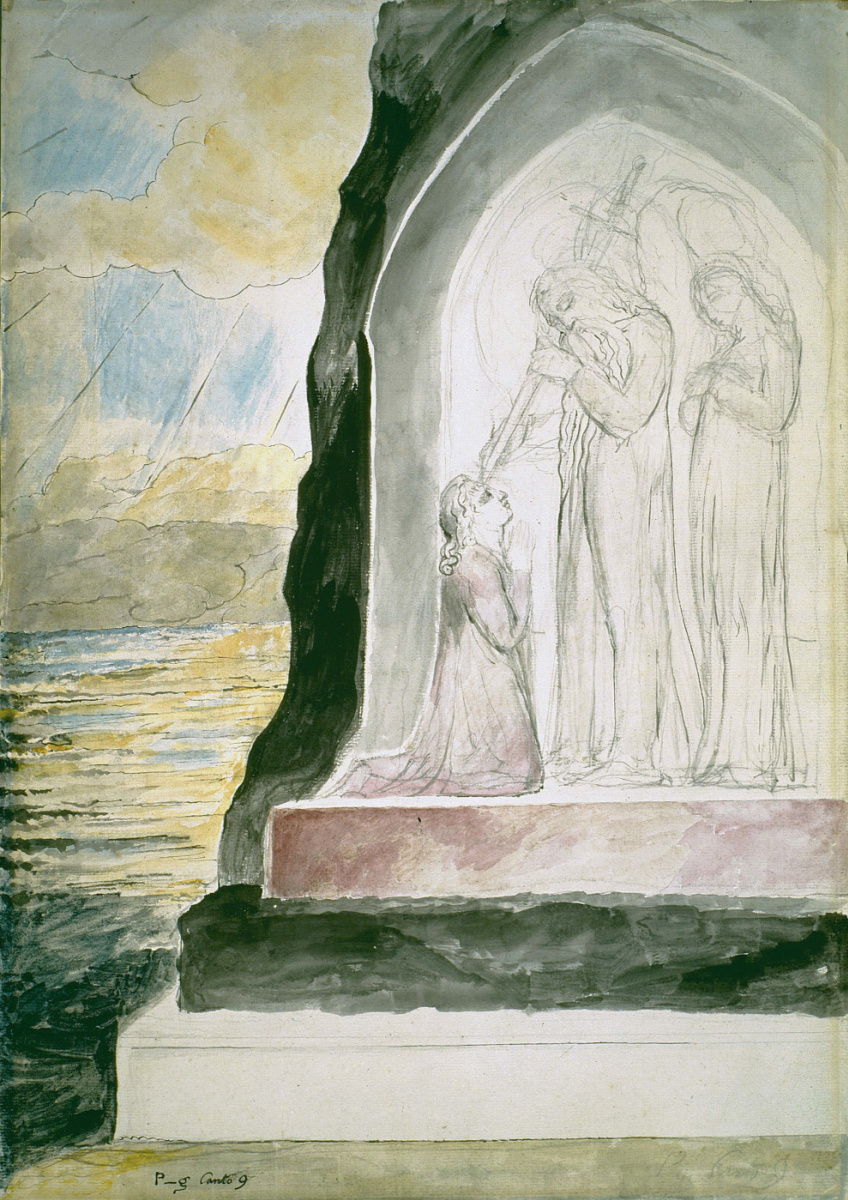William Blake. The angel said Dante. Illustrations for "the divine Comedy"
