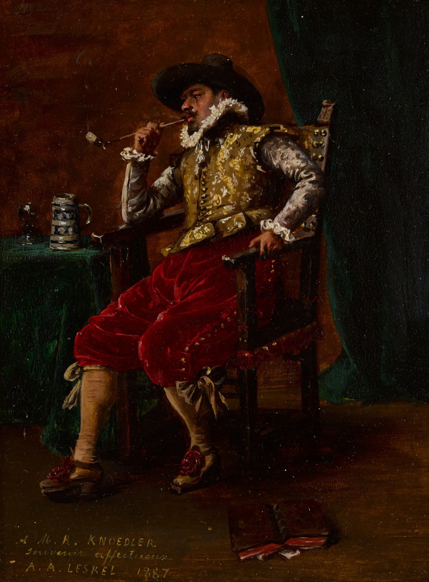 Adolphe Alexandre Lesrel. Cavalier smoking