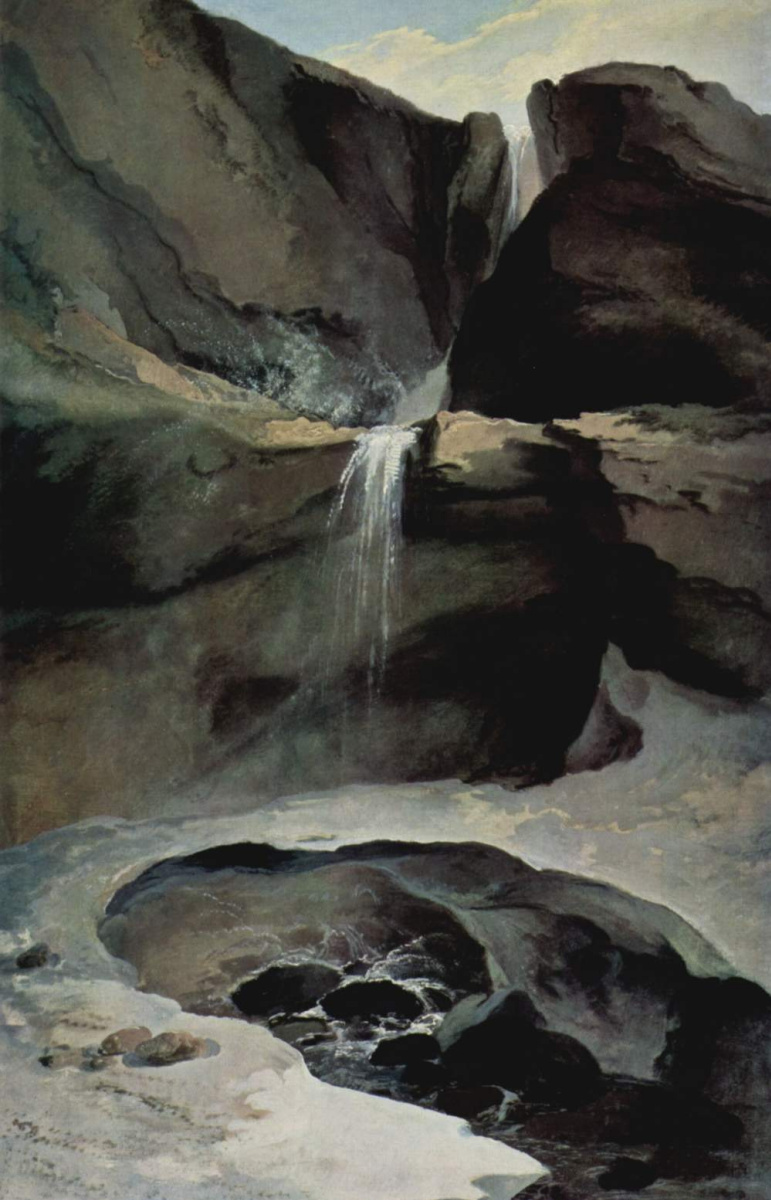 Caspar Wolf. Waterfall Kaltenbach winter