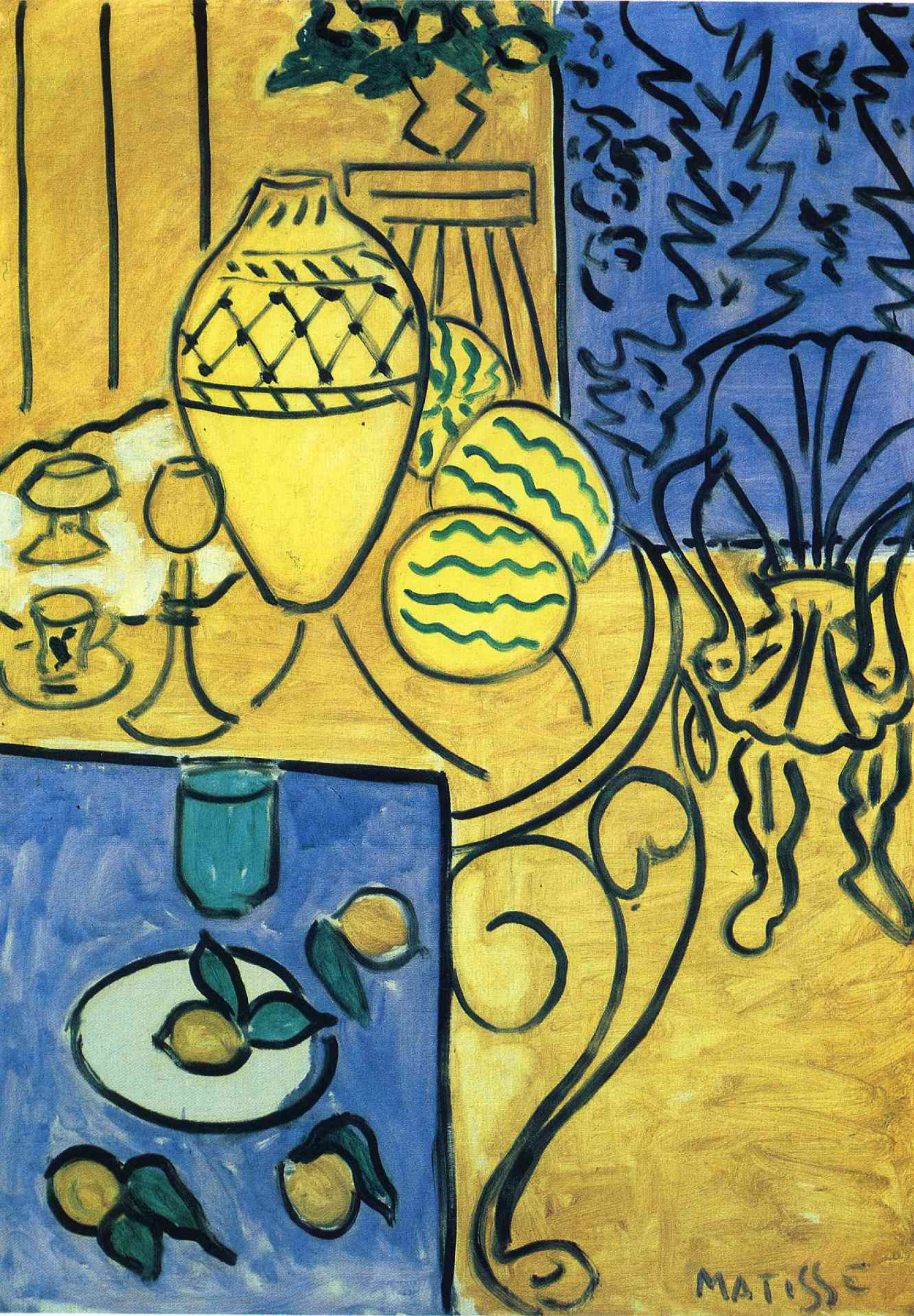 Interior in yellow and blue, 1946, 81×116 cm by Henri Matisse