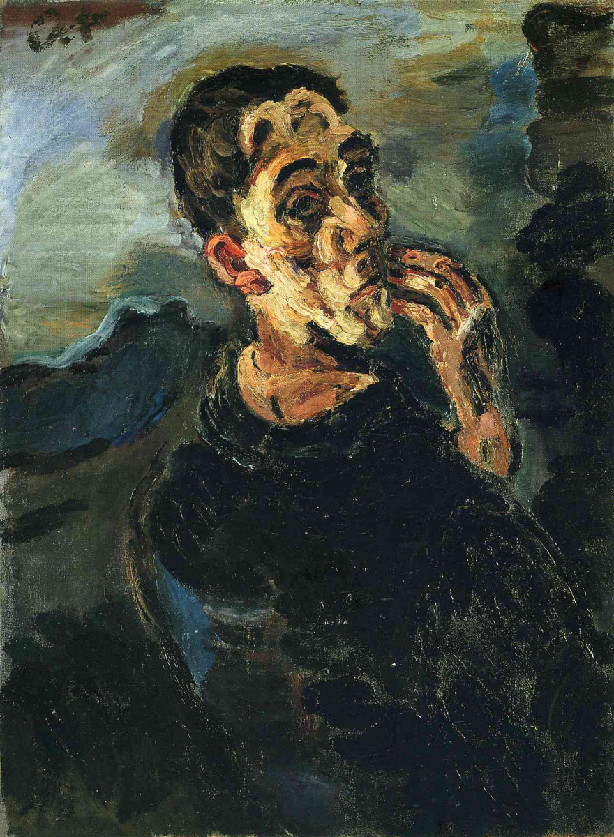 Oskar Kokoschka. Self-Portrait, One Hand Touching the Face