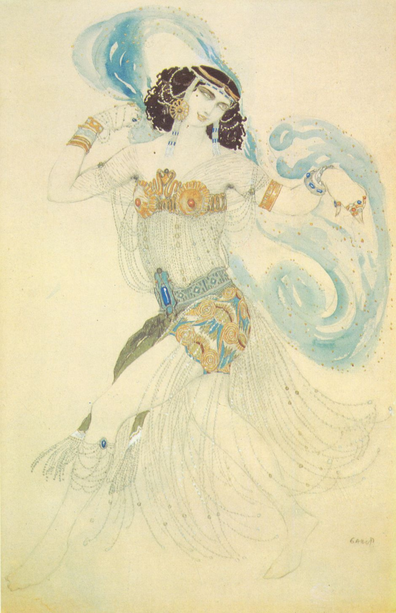 Lev (Leon) Bakst. The dance of the seven veils. Costume design of salomé to the drama of Oscar Wilde's "Salome"