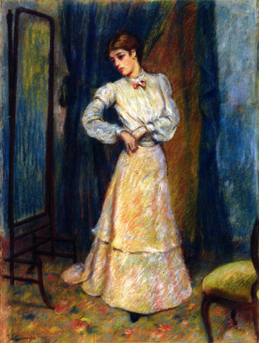 Federico Zandomeneghi. The woman, combing the skirt