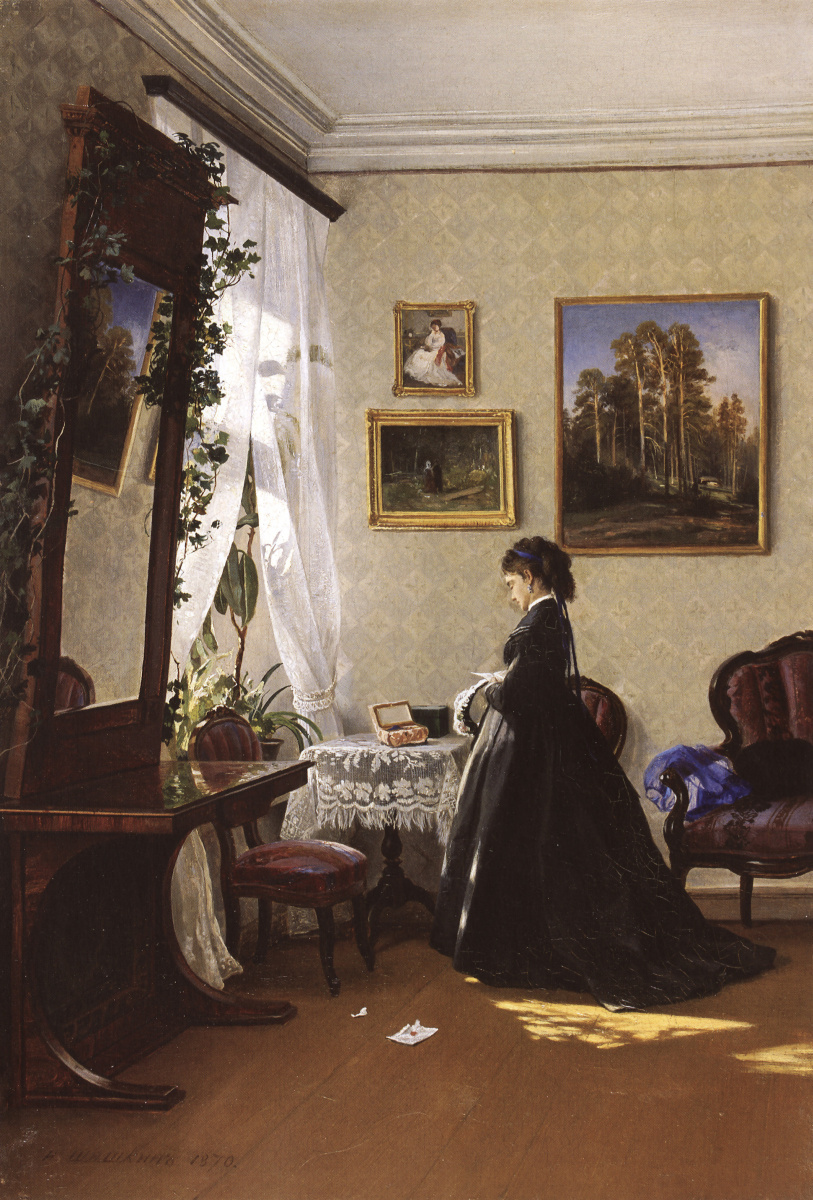 Ivan Ivanovich Shishkin. Devant le miroir. Lire une lettre